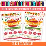 Editable Chili Cookoff Fundraiser Flyer, School Pto Pta Fundraiser Event Template | Made By Teachers