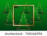 Photo of cut golden pine tree frame | Free christmas images