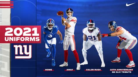 New York Giants announce 2021 uniform schedule