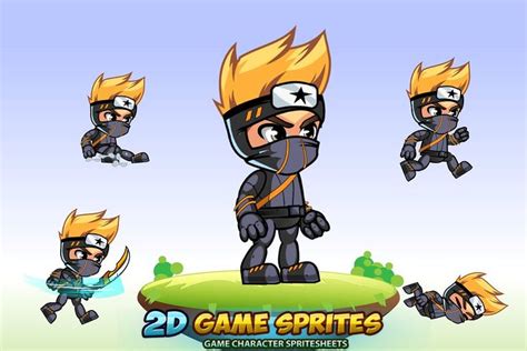 Ninja 2D Game Character Sprites | Game character, Character, Sprite