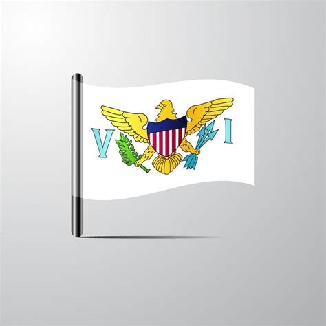 Virgin Islands US waving Shiny Flag design vector 14219384 Vector Art at Vecteezy