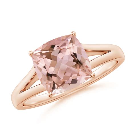 Split Shank Cushion Morganite Engagement Ring | Angara