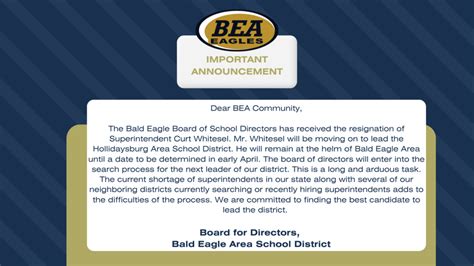 Important Announcement Bald Eagle Board of Directors | BALD EAGLE AREA SCHOOL DISTRICT