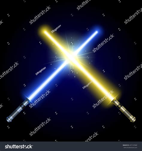 Two Crossed Light Swords Fight Yellow Stock Vector (Royalty Free) 437147689 | Shutterstock