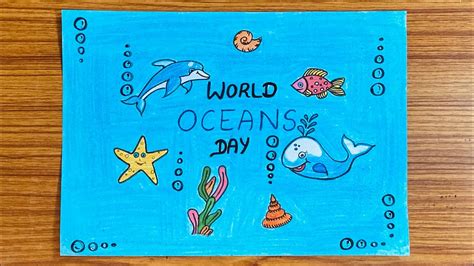 World oceans day (June 8)drawing|easy ocean day poster for beginners|easy ocean day drawing ...