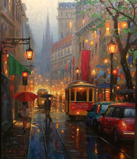 CITY LIGHTS - a compilation painting from some of my favorite places - Paris, San Francisco, and ...