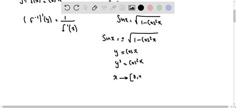 SOLVED:Derivative of the inverse cosine Find the derivative of the inverse cosine function in ...