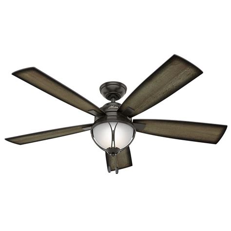 Hunter Sun Vista 54 in. LED Indoor/Outdoor Noble Bronze Ceiling Fan with Light Kit-59233 - The ...