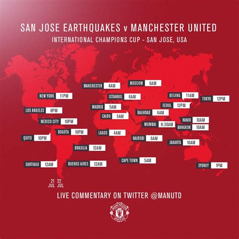 United vs San Jose Earthquakes - Time Map : r/reddevils