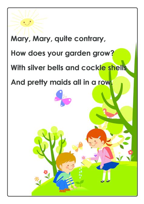 Mary, Mary, Quite Contrary Nursery Rhyme - KidsPressMagazine.com