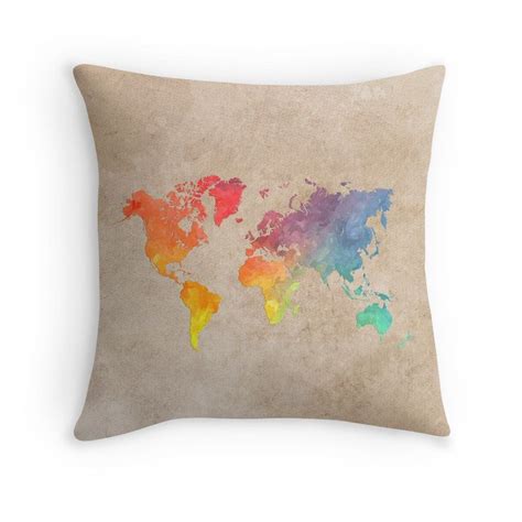 World Map maps by JBJart | Throw pillows, Pillows, Map