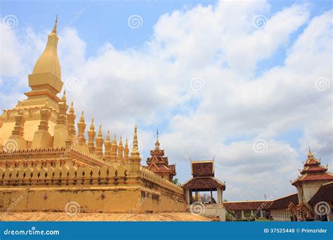 Pha that Luang is Very Beautiful Inside. Stock Photo - Image of exotic ...