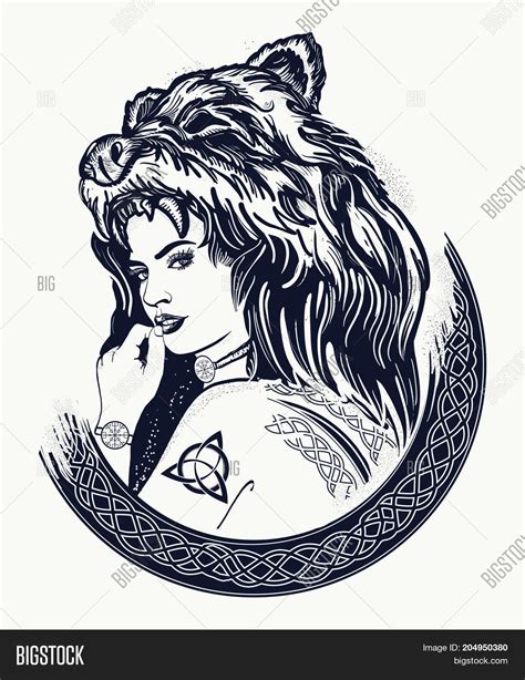 Warrior Woman Tattoo Vector & Photo (Free Trial) | Bigstock