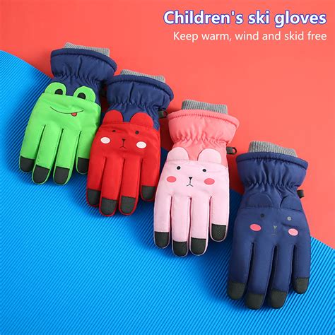 Kids Winter Snow Mittens Waterproof Warm Ski Gloves Unisex Gloves for Cold Weather Children, 3-5 ...