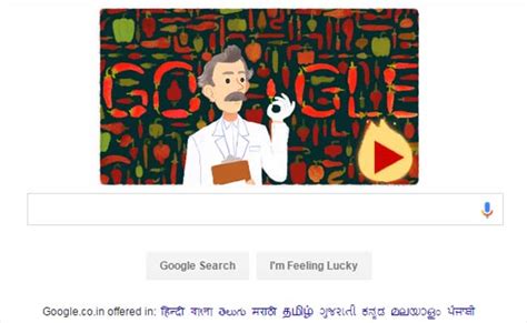 Google Designs Peppery Doodle To Observe Wilbur Scoville's 151st Birthday