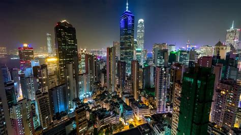 Hong Kong Aerial Night View Stock Footage Video (100% Royalty-free ...