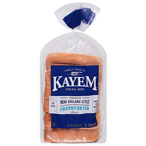 Kayem New England Style Premium Frankfurter Buns 6 Count | Bakery ...