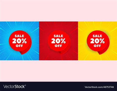 Sale 20 percent off banner discount sticker shape Vector Image