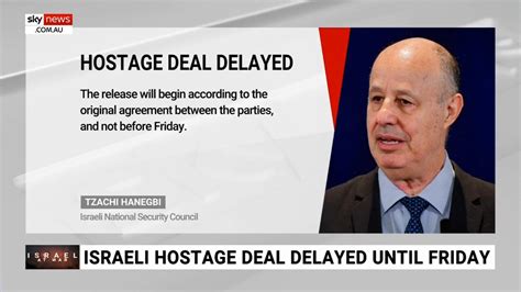 Israeli hostage release deal delayed until Friday | Sky News Australia