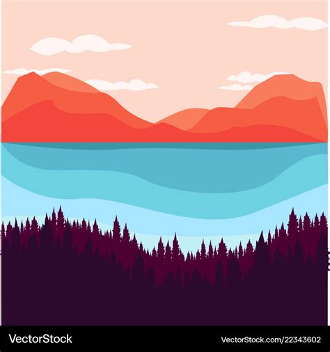 Flat design background mountain Royalty Free Vector Image