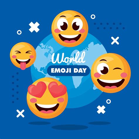 world emoji day lettering card 11092968 Vector Art at Vecteezy