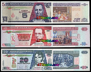 Guatemala banknotes - Guatemala paper money catalog and Guatemalan currency history