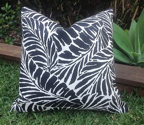 Palm Leaf Cushions Tropical Outdoor Cushions Black Geometric - Etsy