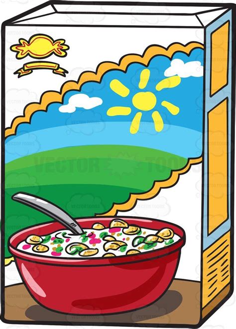 A Box Of Cereal | Stock art, Red bowl, Bowl of cereal