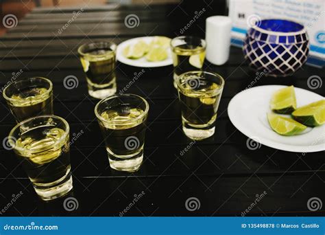 Tequila Shots Mexican Drink in Mexico City Stock Photo - Image of ...