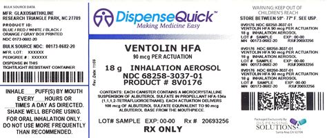 VENTOLIN HFA (Dispensing Solutions Inc.): FDA Package Insert