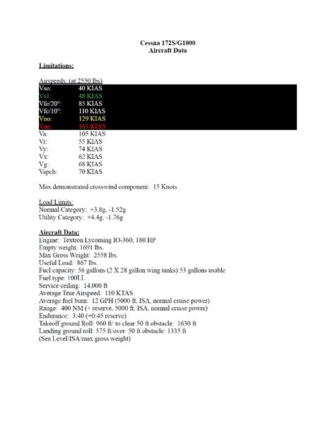 Quick Reference/Checklist - Cessna 172 (G1000) for Microsoft Flight Simulator | MSFS