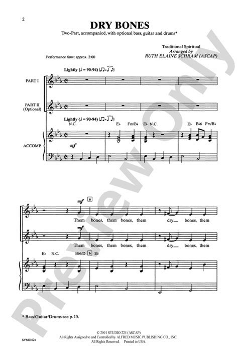 Dry Bones: 2-Part Choral Octavo - Digital Sheet Music Download