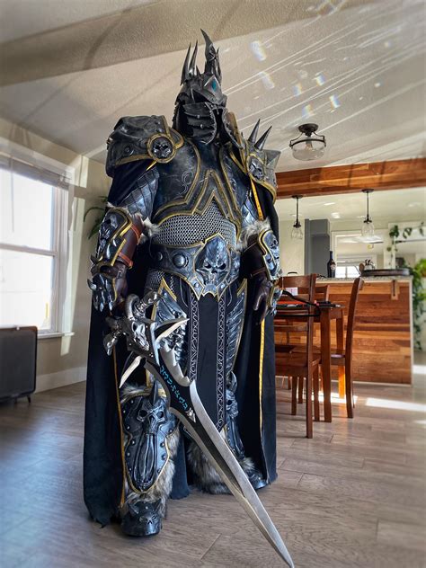 Lich King cosplay I made for my husband! : r/wow