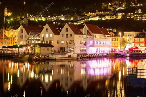 Night scenery of Bergen, Norway — Stock Photo © scanrail #9476248