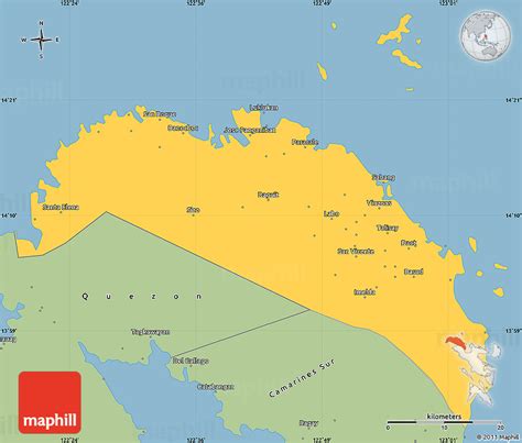 Savanna Style Simple Map of Camarines Norte