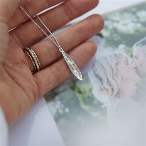 Personalised Peas In A Pod Necklace In Sterling Silver By By River | notonthehighstreet.com