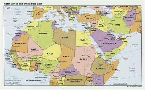 Map Of The Middle East And Africa - Physical Map Of The United States