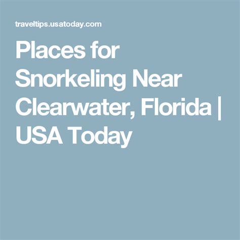 Places for Snorkeling Near Clearwater, Florida | Snorkeling, Clearwater ...