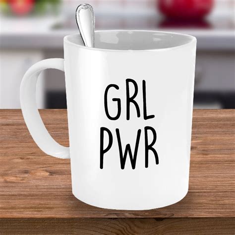 Motivational coffee mug for women grl pwr 11 oz white ceramic | Etsy