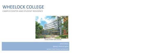 WHEELOCK COLLEGE CAMPUS CENTER AND STUDENT RESIDENCE anne k cheney