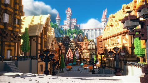 Minecraft Medieval Town Square