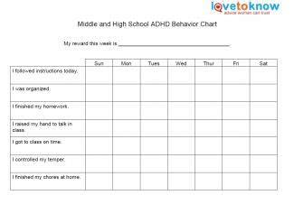 6 Best Images of Behavior Charts Middle School Printables - Middle ...