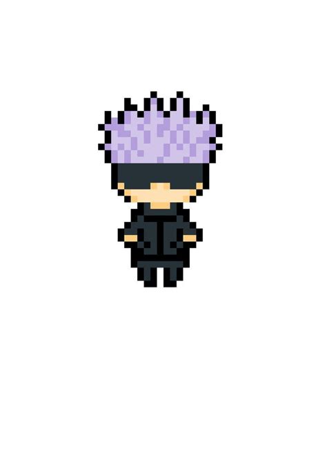 Jujutsu Kaisen Satoru Gojo Pixel art pattern | Pixel art, Pixel art ...