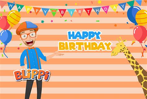 New Design Blippi Party Background For Boys Birthday Orange | Etsy