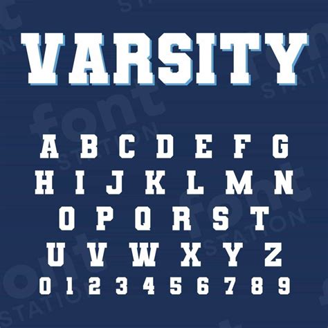 Varsity Sports Font - Football Jersey Font - Instant Download