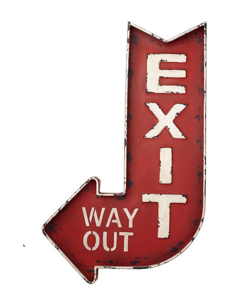 Vintage Exit This Way by Torre & Tagus at Gilt | Wall signs, Metal wall sign, Red sign