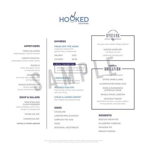 First look at menu and prices for Hooked Seafood restaurant on Symphony of the Seas | Royal ...