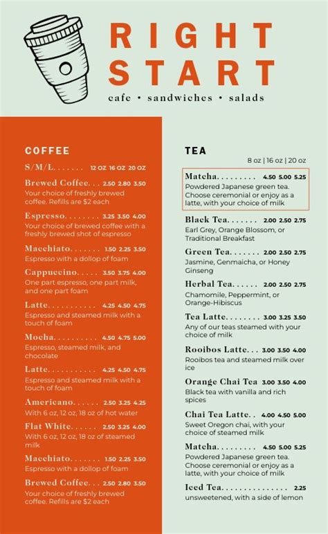 Bright Orange Cafe Menu Design Template by MustHaveMenus