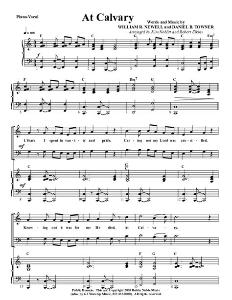 At Calvary Sheet Music PDF (G3 Worship) - PraiseCharts