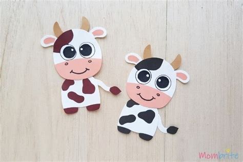 Cute Paper Cow Craft for Kids [Free Template] | Mombrite